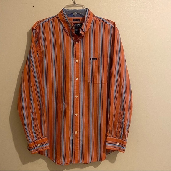 Chaps Men's Size M Ralph Lauren Multicolor Striped Long Sleeve Button-Down Shirt - Picture 1 of 8